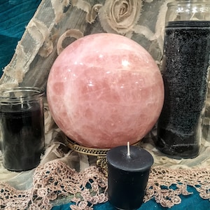 BLACK CANDLE - 7 Day Ritual Burn - Hand-Poured - Pagan - Ceremony - Wicca - Sacred