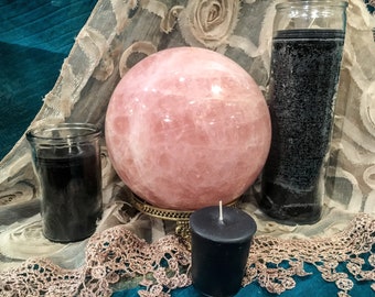 SCHWARZE KERZE - 7 Tage Ritualbrand - Handgegossen - Pagan - Zeremonie - Wicca - Sacred