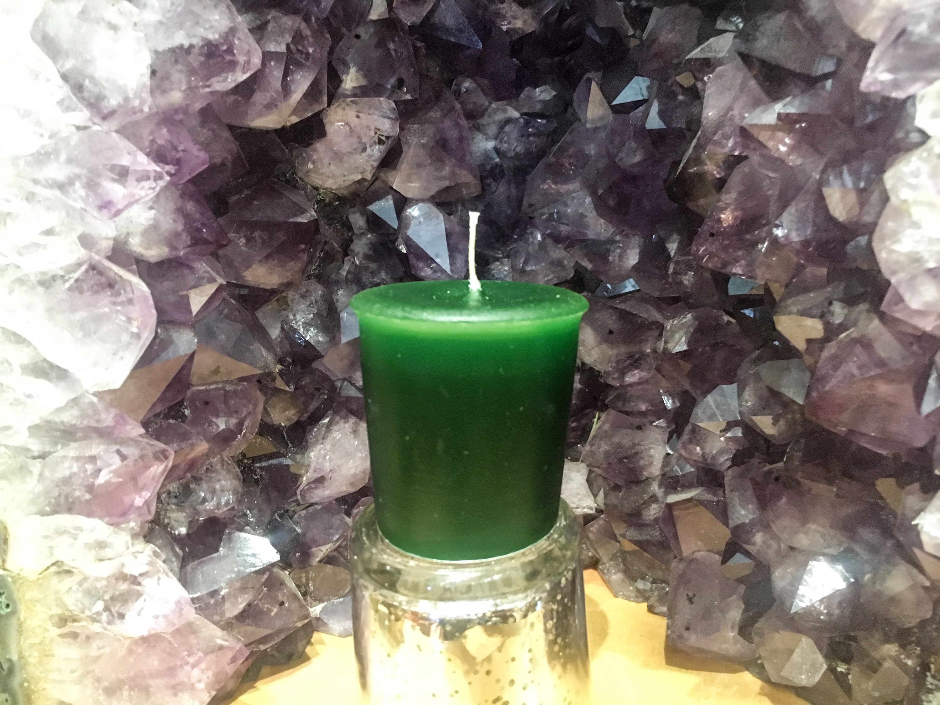 GREEN VOTIVE Candle Hand-Poured | Etsy