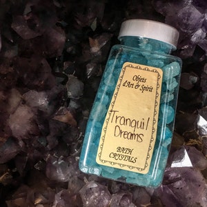 TRANQUIL DREAMS Bath Salt Crystals Full/New Moon Spiritual Bath - Limpia - Ablution - Mystical Immersion