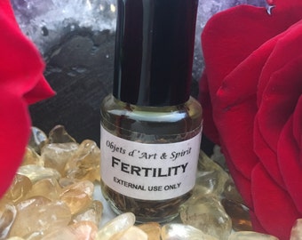 FERTILITY OIL Handblended on Full/New Moon - Herbal Oil - Handcrafted - All Natural - Spell - Wicca - Hoodoo - Magic