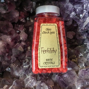 FERTILITY Bath Salt Crystals Full/New Moon Spiritual Bath - Limpia - Ablution - Mystical Immersion