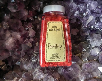 FERTILITY Bath Salt Crystals Full/New Moon Spiritual Bath - Limpia - Ablution - Mystical Immersion