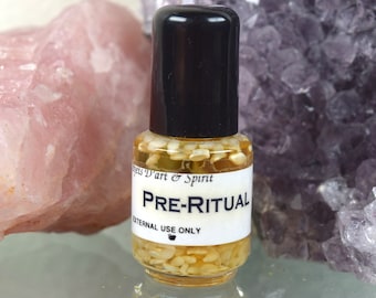 PRE-RITUAL OIL Full/New Moon-Handblended-Herbal Oil-All Natural-Spell