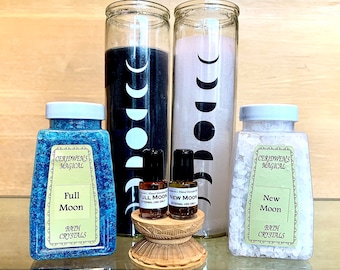 MOON PHASES CANDLE - 7 Day Ritual Burn - Hand-Poured