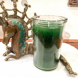 GREEN TOUR CANDLE - 2 Day (50 Hr) Ritual Burn-Hand-Poured-Travel-Ceremony-Sacred