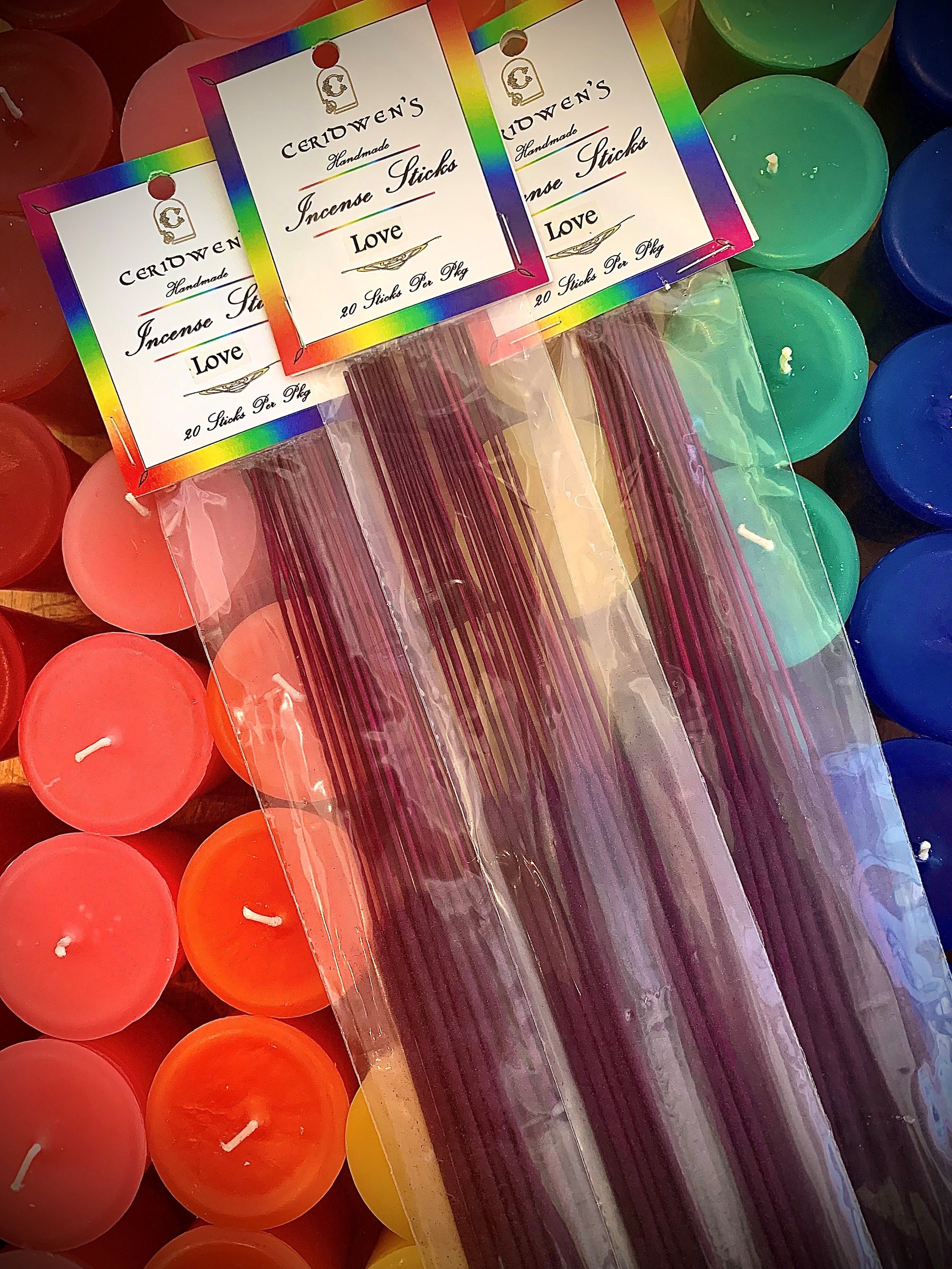 LOVE Incense - Full/New Moon-Handmade – 20 Sticks - Slow Burn – Premium High Quality –  Made in USA
