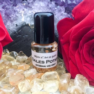 SALES POTION OIL Handblended on Full/New Moon - Herbal Oil - Handcrafted - All Natural - Spell - Wicca - Hoodoo - Magic