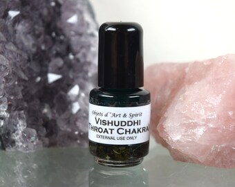 VISHUDDHI THROAT CHAKRA Oil Full/New Moon-Handblended-Herbal Oil-All Natural-Spell