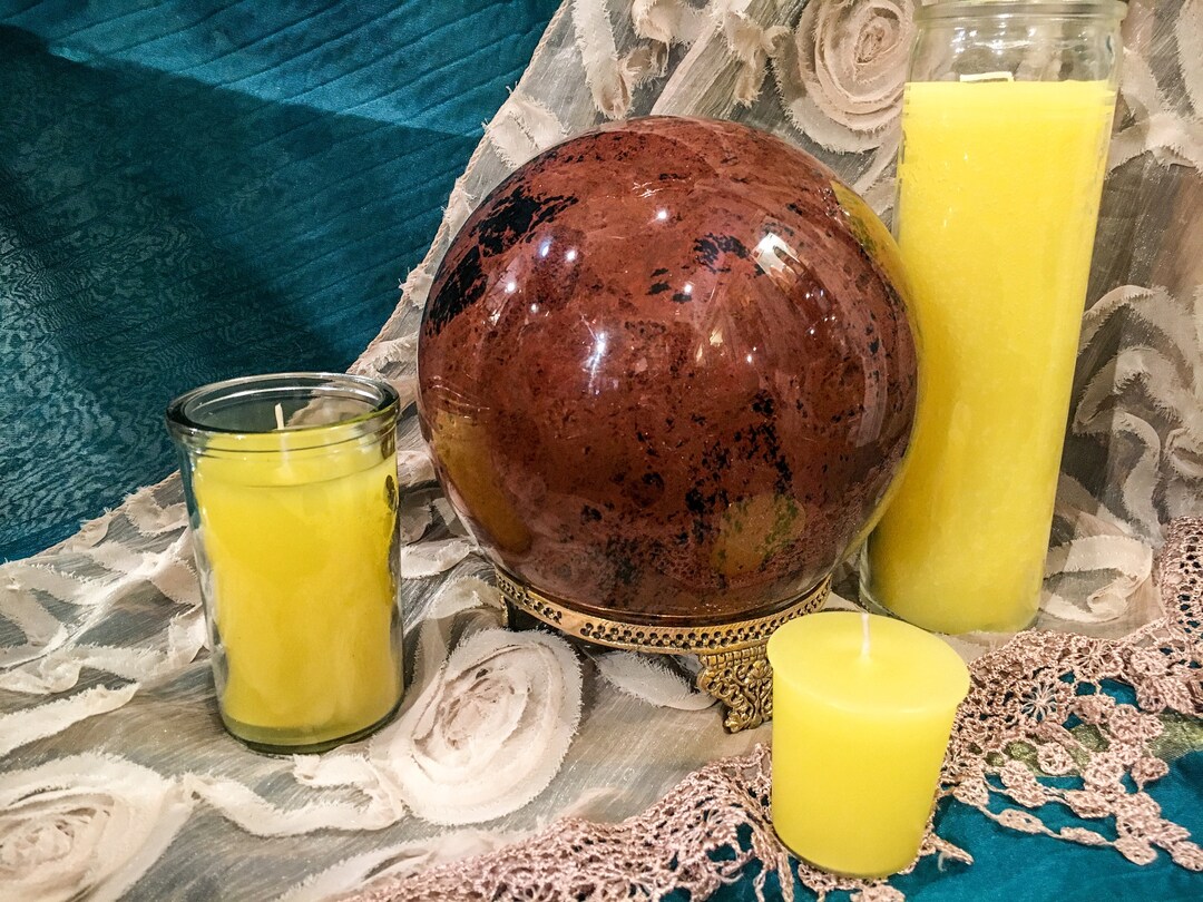 Yellow Ritual Design YELLOW CANDLE - 7 Day Ritual Burn - Hand-poured - Pagan - Ceremony ...