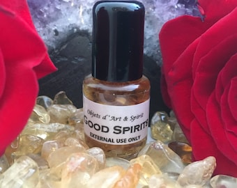 GOOD SPIRITS Oil Handblended on Full/New Moon - Herbal Oil - Handcrafted - All Natural - Spell - Wicca - Hoodoo - Magic