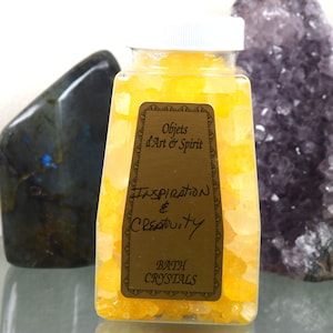 INSPIRATION and CREATIVITY Bath Salt Crystals Full/New Moon Spiritual Bath - Limpia - Ablution - Mystical Immersion
