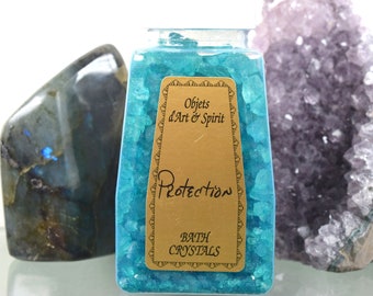 PROTECTION Bath Salt Crystals Full/New Moon Spiritual Bath - Limpia - Ablution - Mystical Immersion