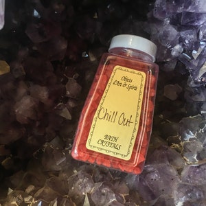 CHILL OUT Bath Salt Crystals  Full/New Moon Spiritual Bath - Limpia - Ablution - Mystical Immersion