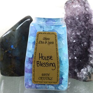 HOUSE BLESSING Bath Salt Crystals Full/New Moon Spiritual Bath - Limpia - Ablution - Mystical Immersion