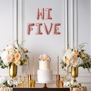 Hi five balloon banner, high five themed fifth birthday party decorations, 5th birthday decorations balloon, cute ideas for fifth birthday