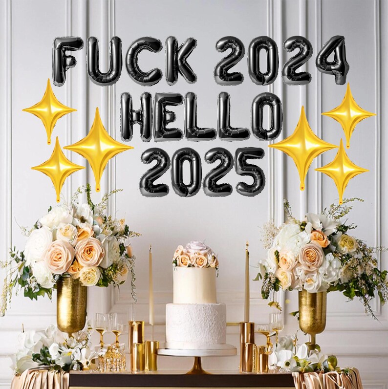 NYE 2025 Party Decorations, 2025 New Years Balloon Banner, Happy New