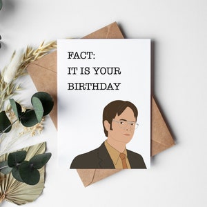 Dwight Schrute Printable Birthday Card Fact It is Your - Etsy