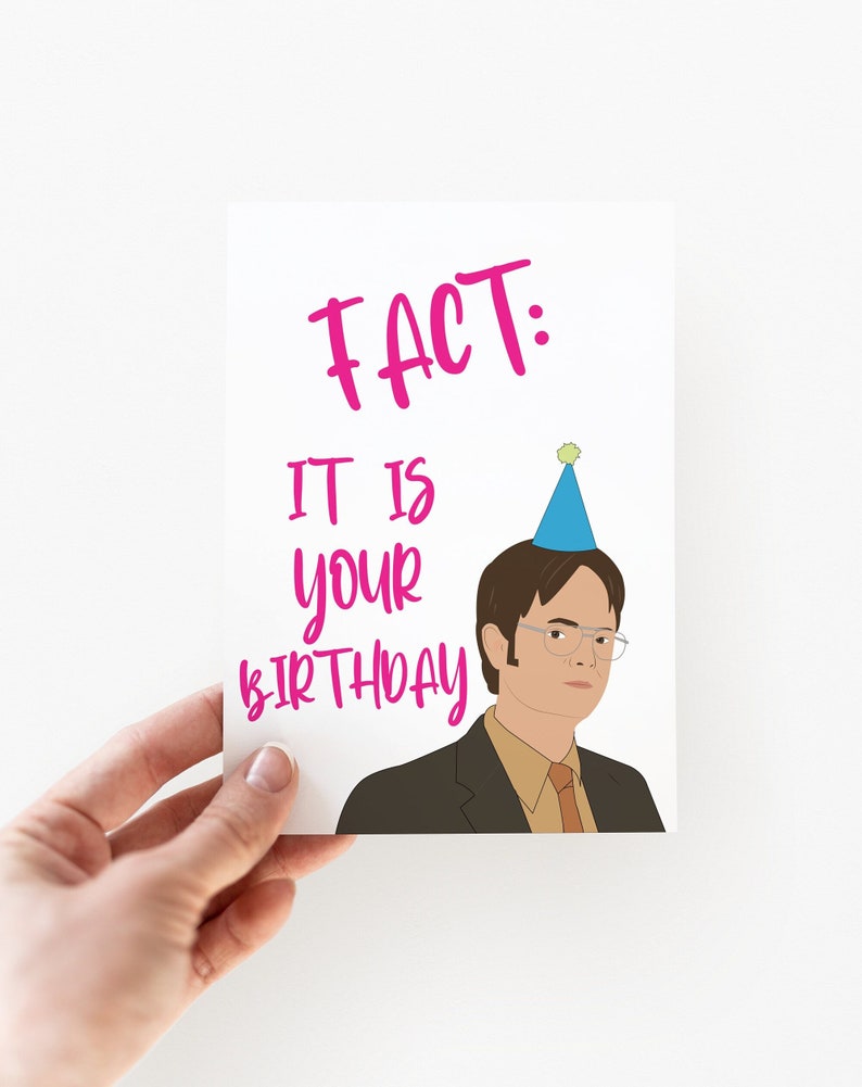 Dwight Schrute Printable Birthday Card Fact It Is Your Etsy