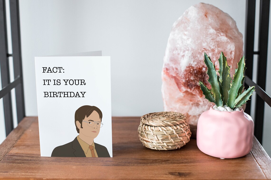 Dwight Schrute Printable Birthday Card Fact It is Your - Etsy