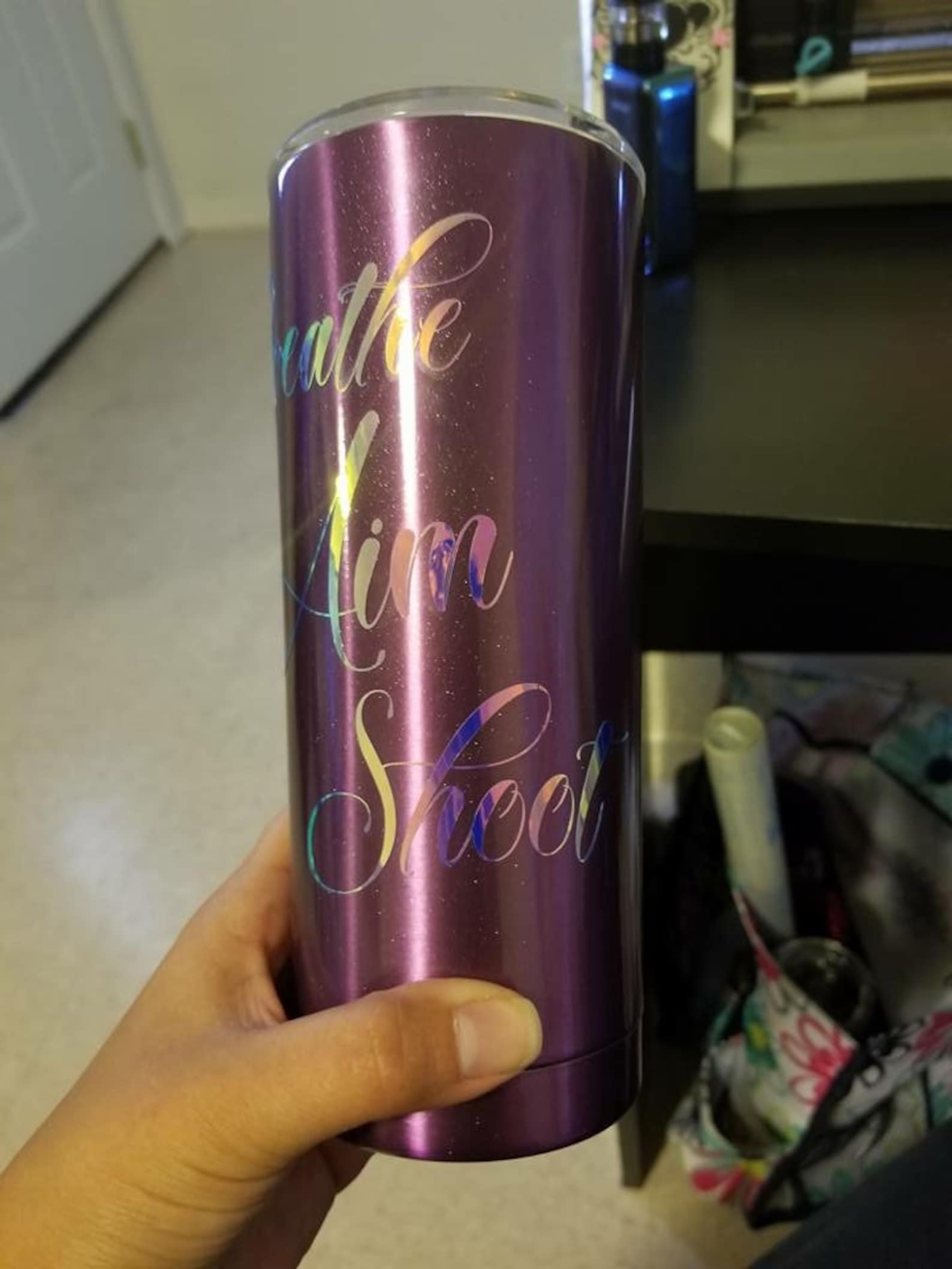 Tumbler with custom decals Etsy