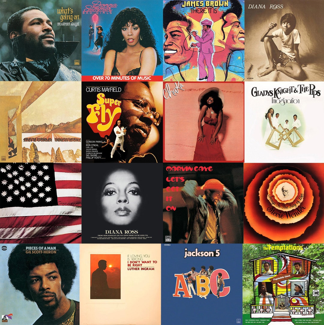 CLASSIC 70's R&B Album Cover Art Collage Kit DIGITAL DOWNLOADS 50 Pcs
