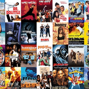 RARE Hip Hop Movie Posters 90's and 2000's Edition - Collage Kit (DIGITAL DOWNLOADS) 100 pcs, A3, Movie Poster Cover Wall