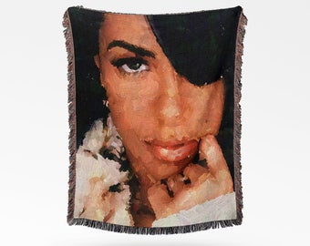 Aaliyah Tribute Woven Blanket - Perfect for R&B Music Fans - 90's RNB - Album Cover Decor - Hip Hop Rap Decor