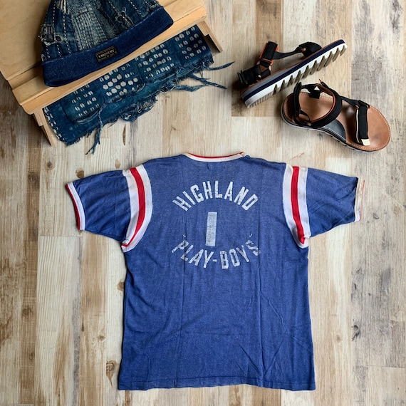 Vintage 60s 70s “Highland Play-Boys” ringer tee