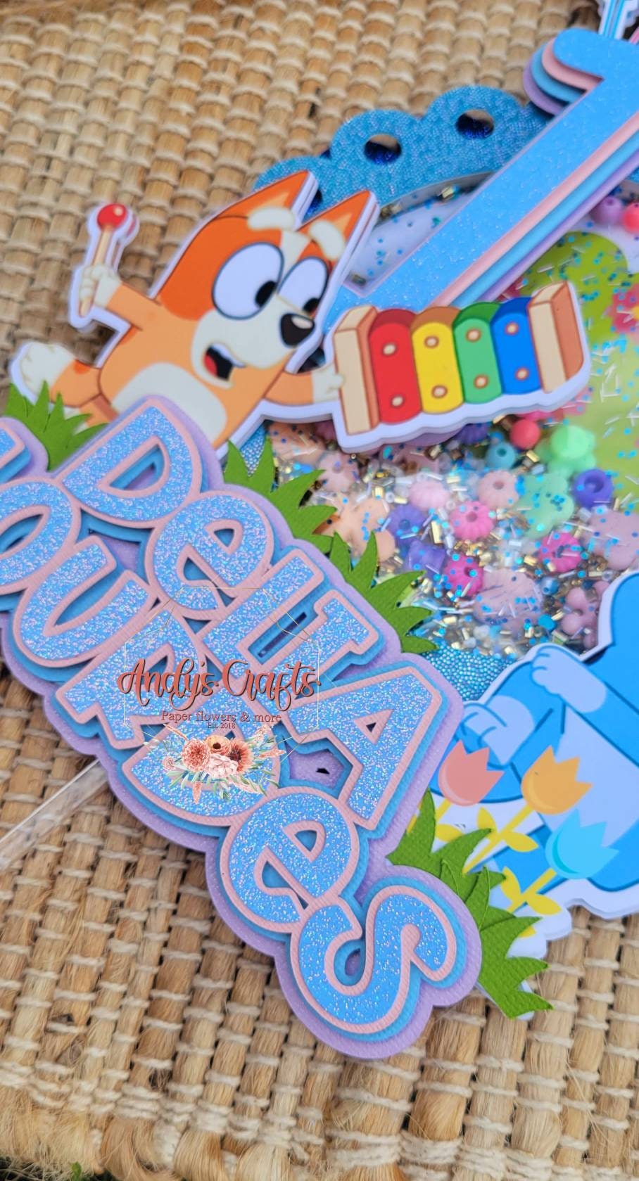 Bluey  Inspired Shaker Cake topper