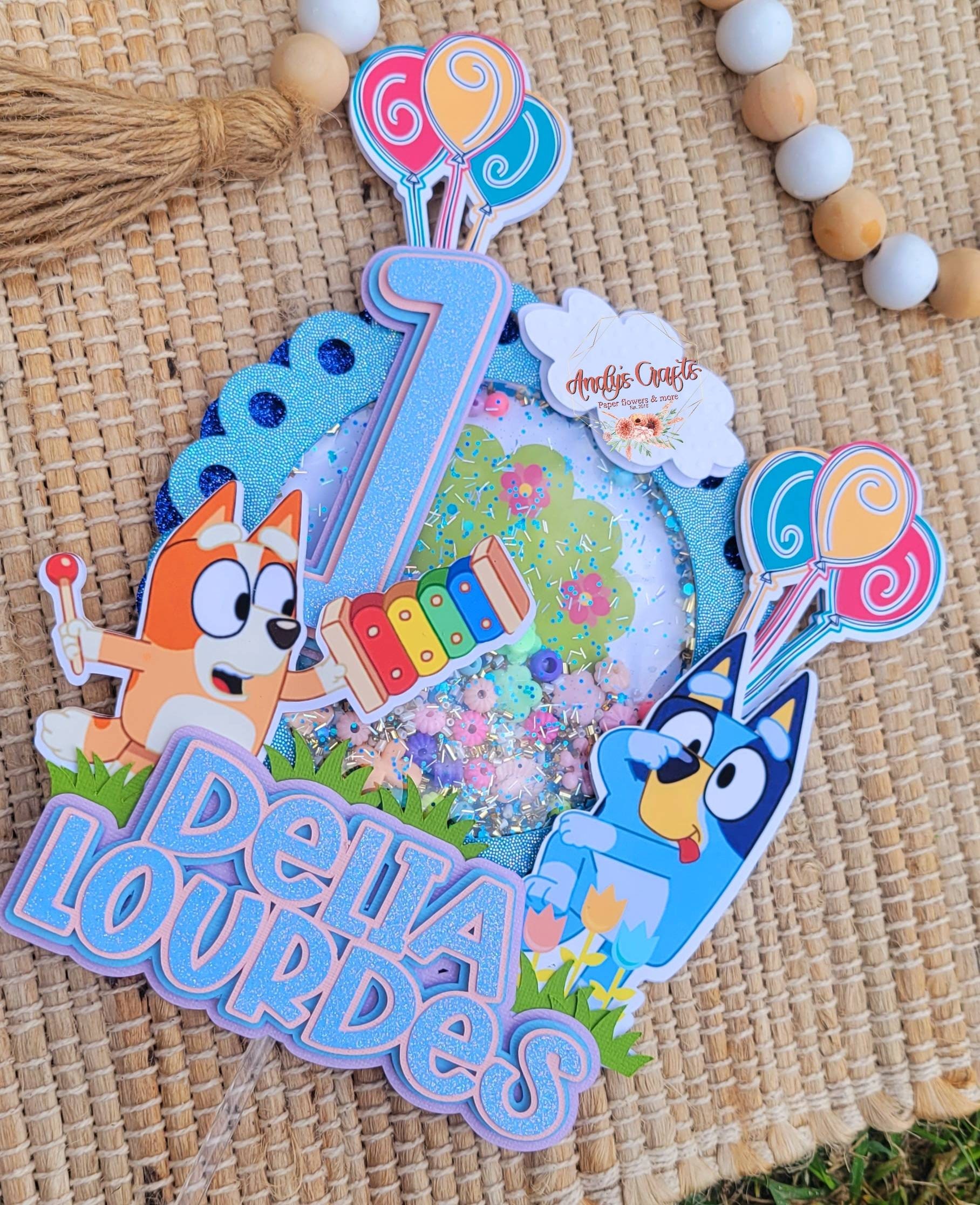 Bluey  Inspired Shaker Cake topper