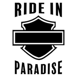 Bouclier HD vierge « Ride in Paradise » SVG – Design commémoratif avec un espace vide pour le nom d'un être cher – Hommage personnalisé pour les familles de motards