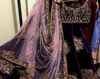 purple indian wedding dress