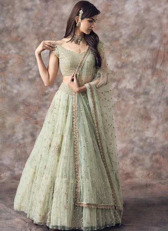 green lehenga choli