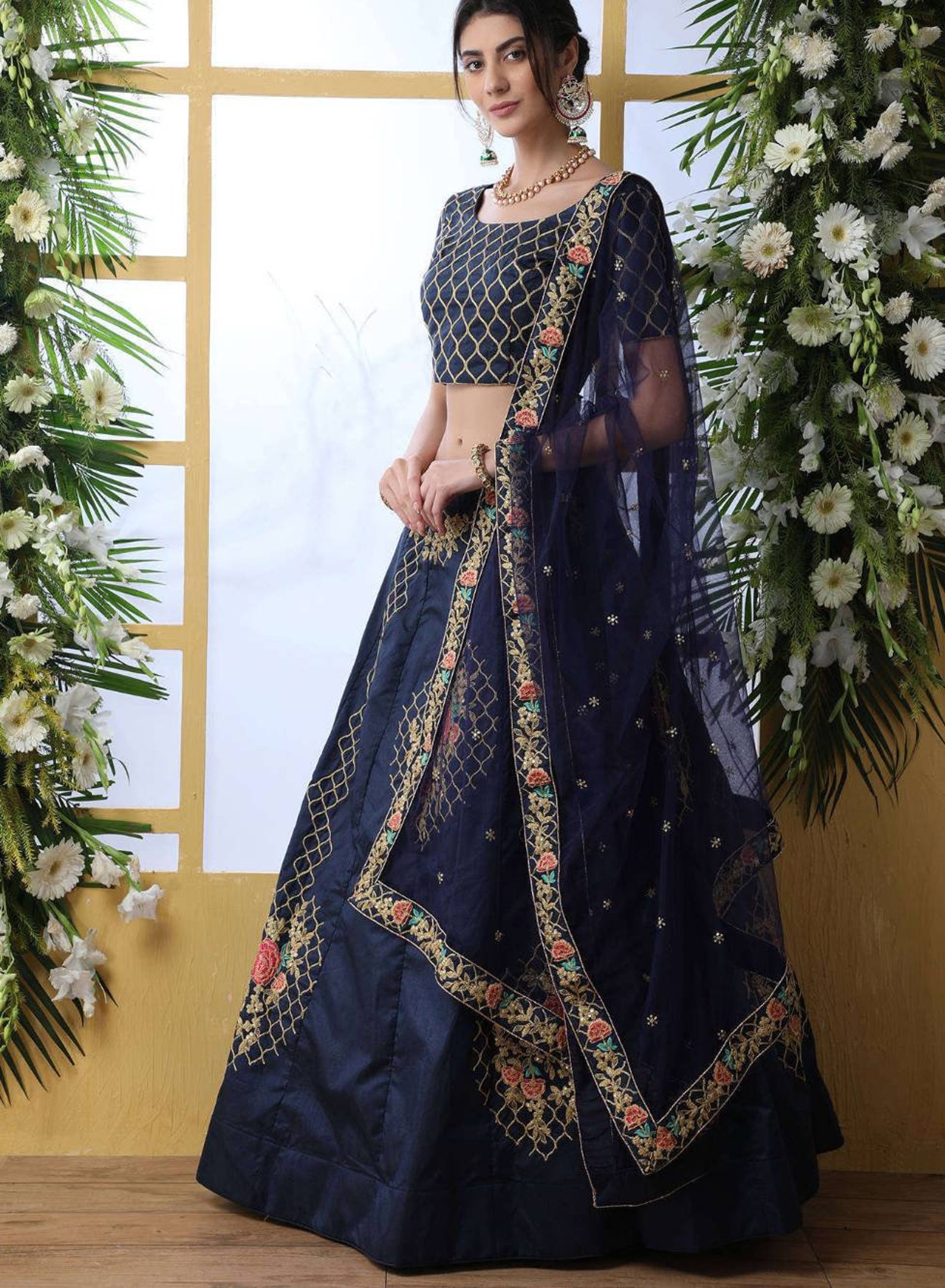 navy blue choli