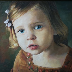 portrait, child portrait, portrait from photo, oil paint portrait, oil portraits, realistic portrait, art gift