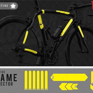 WWBCY46 Reflective Bicycle Frame Protector | Yellow Design | Scratch Proof | Mr. Sticker Customs