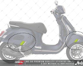 Reflective Vespa GTS Super Tech 300 150 Sticker Set | Scooter Decals Kit | Vespa Reflective Accessories | WWSTS68 | Mr. Sticker Customs