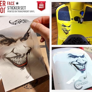 WWCW5 Joker Face Sticker/ Decal Set | Large and Small Set | Transparent Vınyl Print | Mr. Sticker Customs