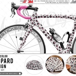 WWCMO601XS Bicycle Size Leopard Design Sticker Set | 80 Pieces | Pinky Black | Mr. Sticker Customs