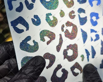 WWCMO609XS Bicycle Size Leopard Design Sticker Set | Special Edition | 80 Pieces | Cosmic Blue Galaxy Effect | Mr. Sticker Customs