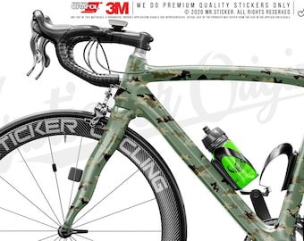 WWCMO407XS Bicycle Size Camouflage Sticker Set | 34 Pieces | Dark Brown, Military Green and Light Green Color Set | Mr. Sticker Customs