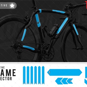 WWBCY47 Reflective Bicycle Frame Protector | Blue Design | Scratch Proof | Mr. Sticker Customs