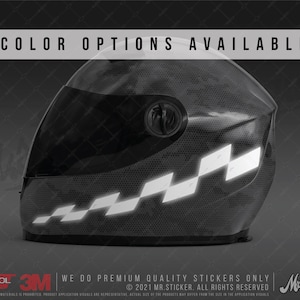WWRFHLM239 Reflective Helmet Stripe Decal/ Stickers | Color Options Available | Durable Against Water | Mr. Sticker Customs