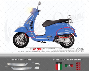 Chrome Edition Vespa Sticker Set for GTS 250 GTS300 GTV250 GTV300 | Waterproof | USWWSTS45C