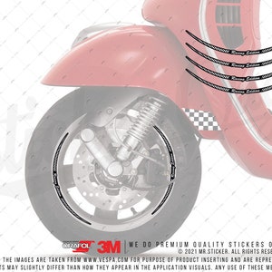 WWRFHLM226 Vespa Reflecterende Racing Edition Velg Sticker Set | Exclusief design | Geschikt voor Vespa Primavera, Sprint, GTS250/300, GTV250/300