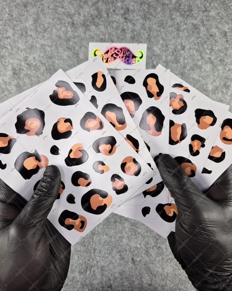 WWCMO606XS Bicycle Size Leopard Design Sticker Set | 80 Pieces | Original Leopard Pattern | Mr. Sticker Customs Standard Set