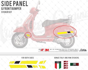 WWSTS10 Vespa Sticker Set for GTS 250 GTS300 GTV250 GTV300 | Matte Yellow and Black Color | Durable Material | Mr. Sticker Customs