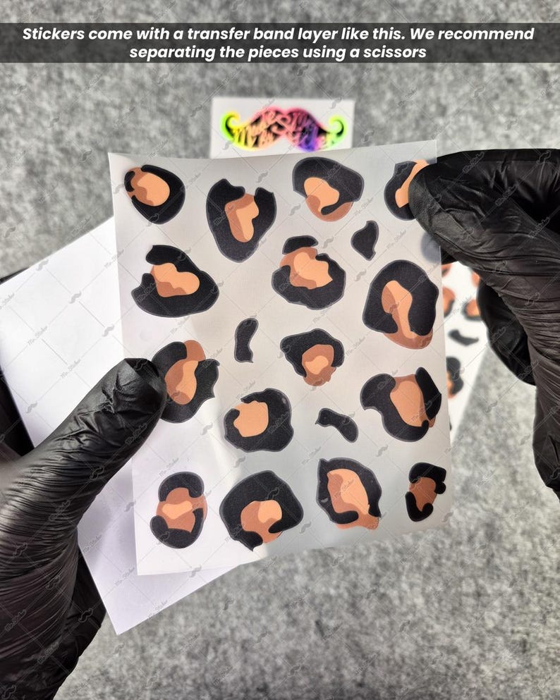 WWCMO606XS Bicycle Size Leopard Design Sticker Set | 80 Pieces | Original Leopard Pattern | Mr. Sticker Customs image 3