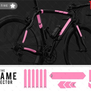 WWBCY44 Reflective Bicycle Frame Protector | Sugar Pink Design | Scratch Proof | Mr. Sticker Customs